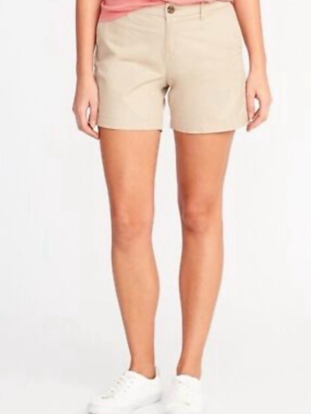 Old Navy Women's Beige Mid-Rise Everyday Chino Shorts